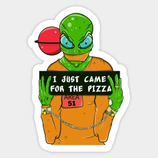 Alien pizza lover Sticker